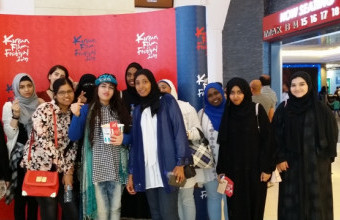 Students of Korean Vibes Club attend the Korean Film Festival